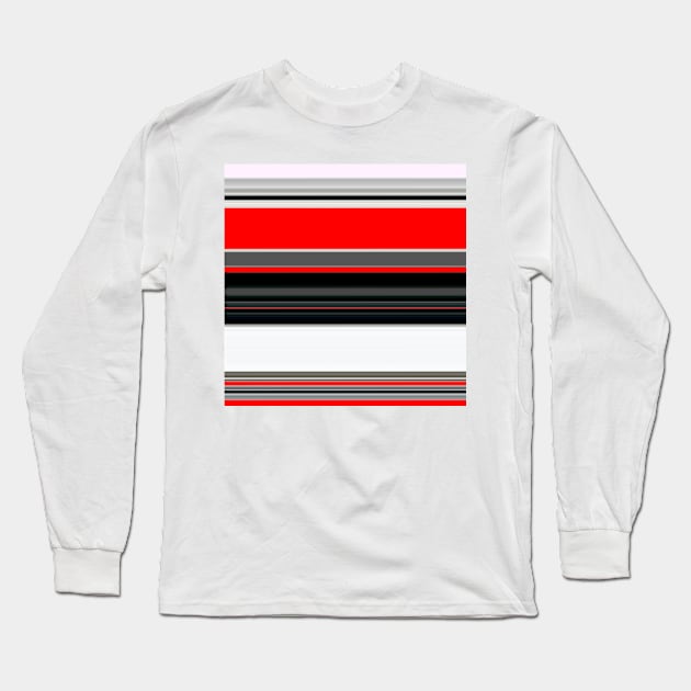 red white black grey striped pattern Long Sleeve T-Shirt by katerina-ez